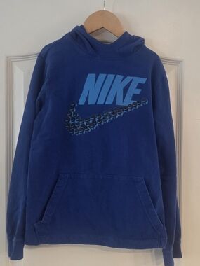 Nike Blue Graphic Swoosh Hoodie